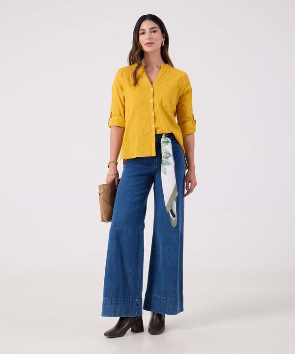 Jeans Wide Leg Tono Azul Medio  image number null