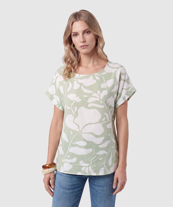 Blusa Manga Corta Dobladillo Para Mujer image number null