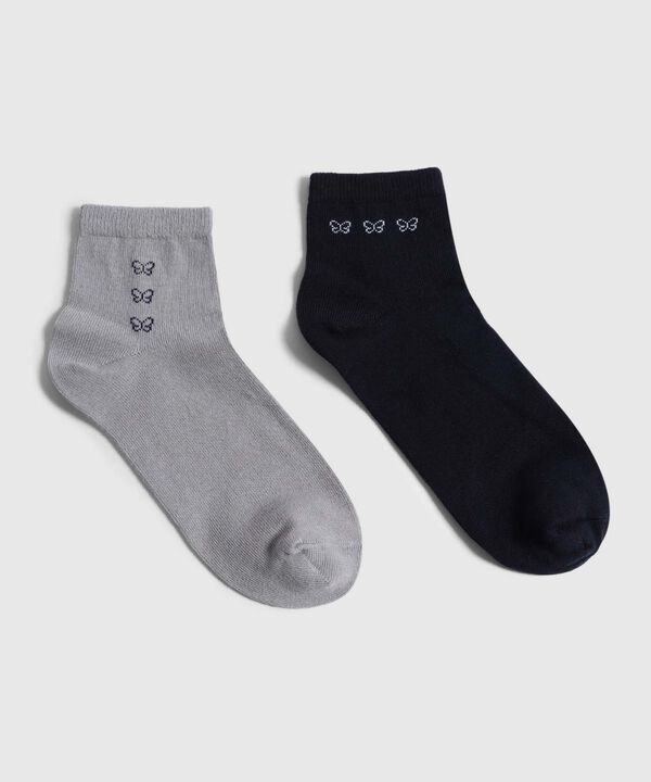 Set X2 De Medias Bordadas Comfort Para Mujer