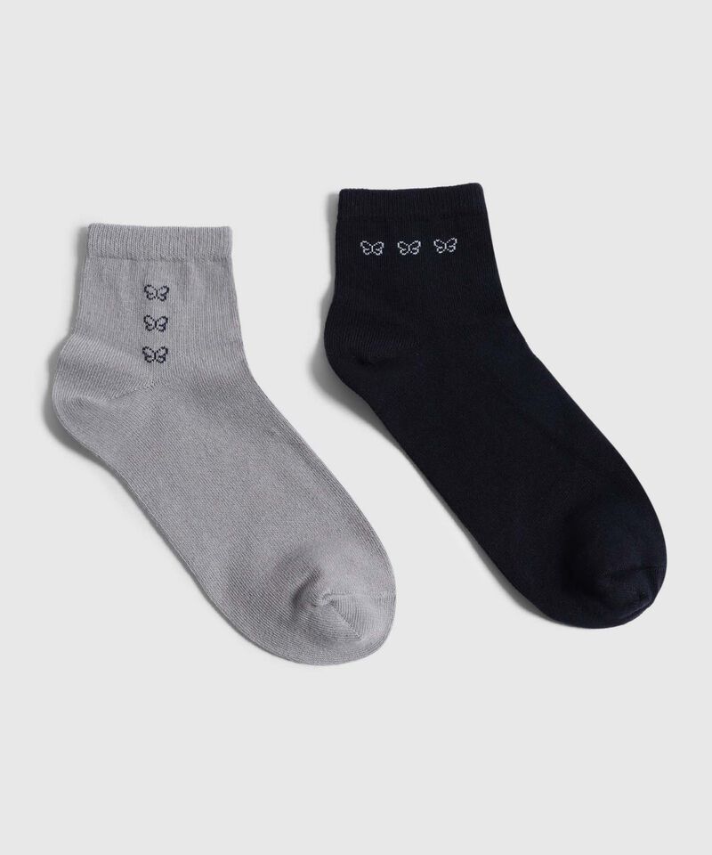 Set X2 De Medias Bordadas Comfort Para Mujer