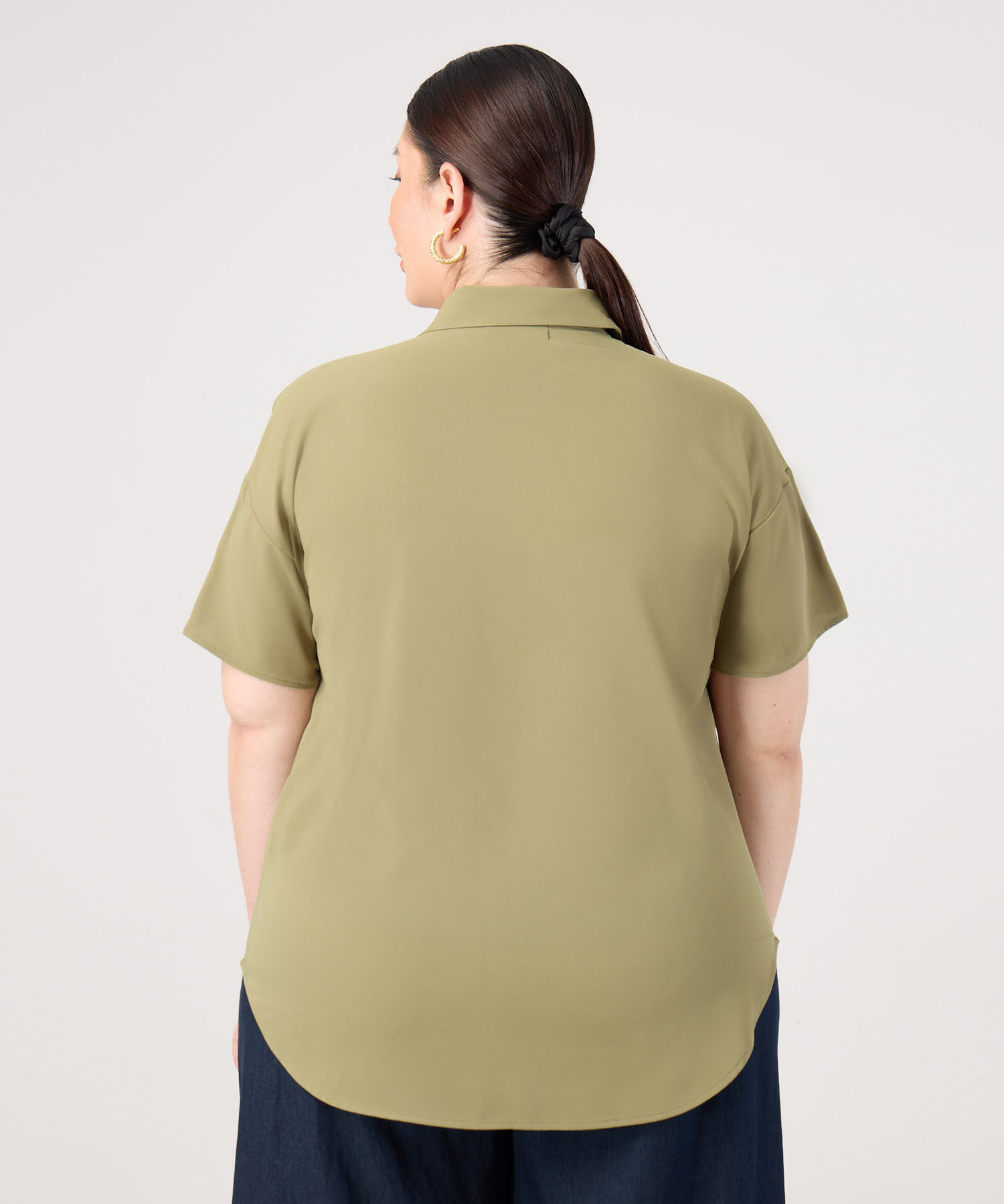 Camisa Manga Corta Holgada Para Mujer Curvy