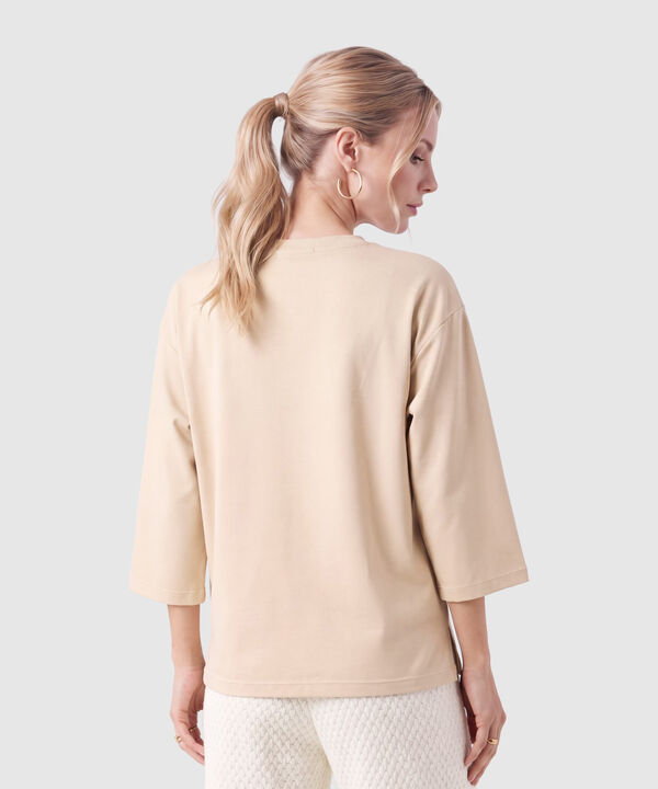 Camiseta Manga 3/4 Unicolor Para Mujer