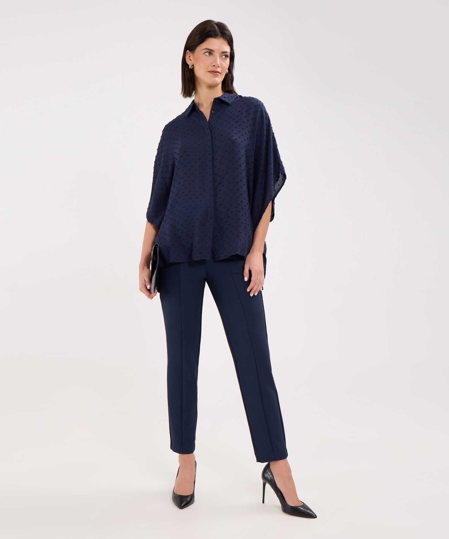 Camisa con Lunares en Tela