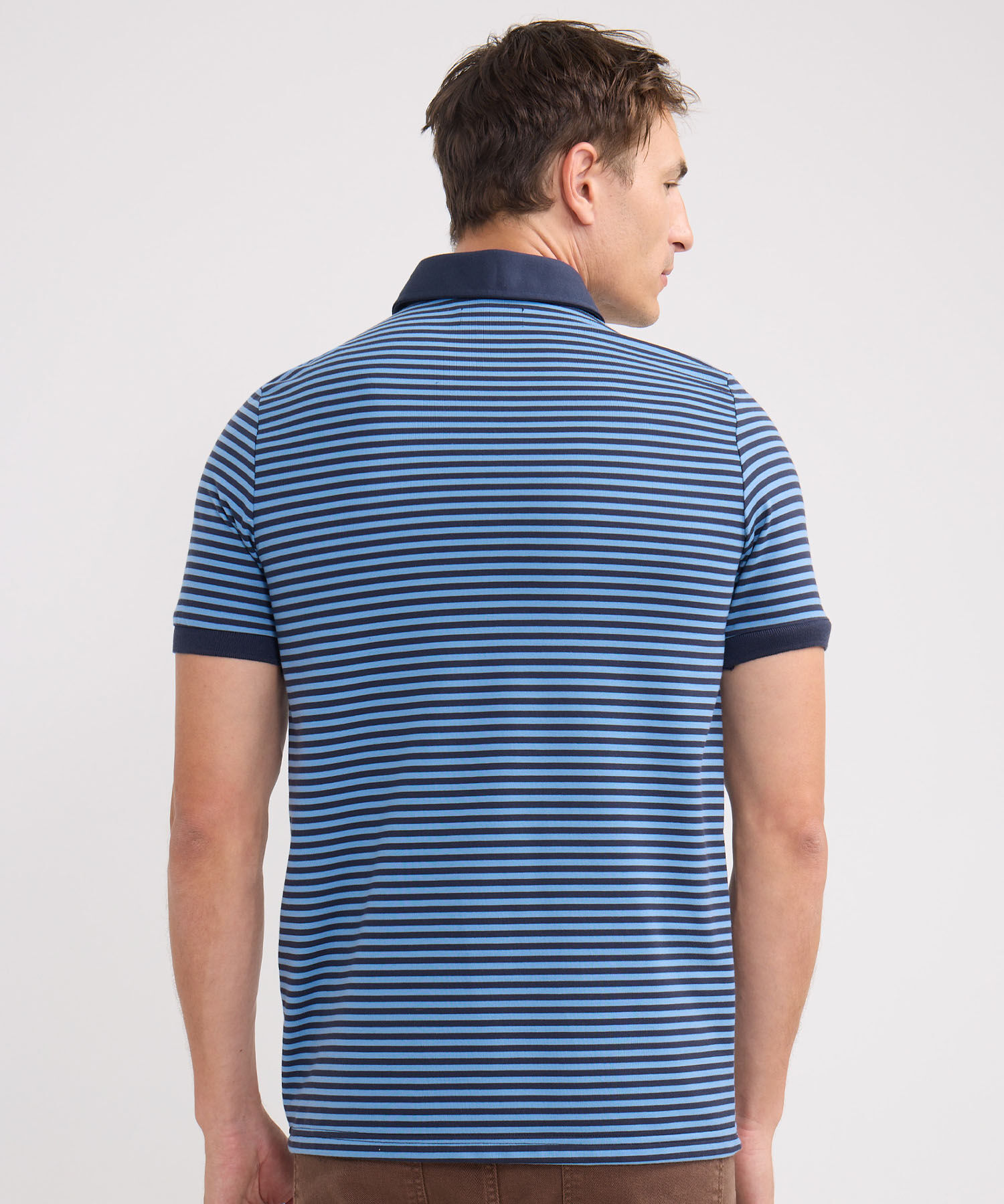 Polo Preteñida Cuello Maquina Con Bolsillo