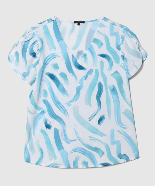 Blusa Estampada con Escote en V
