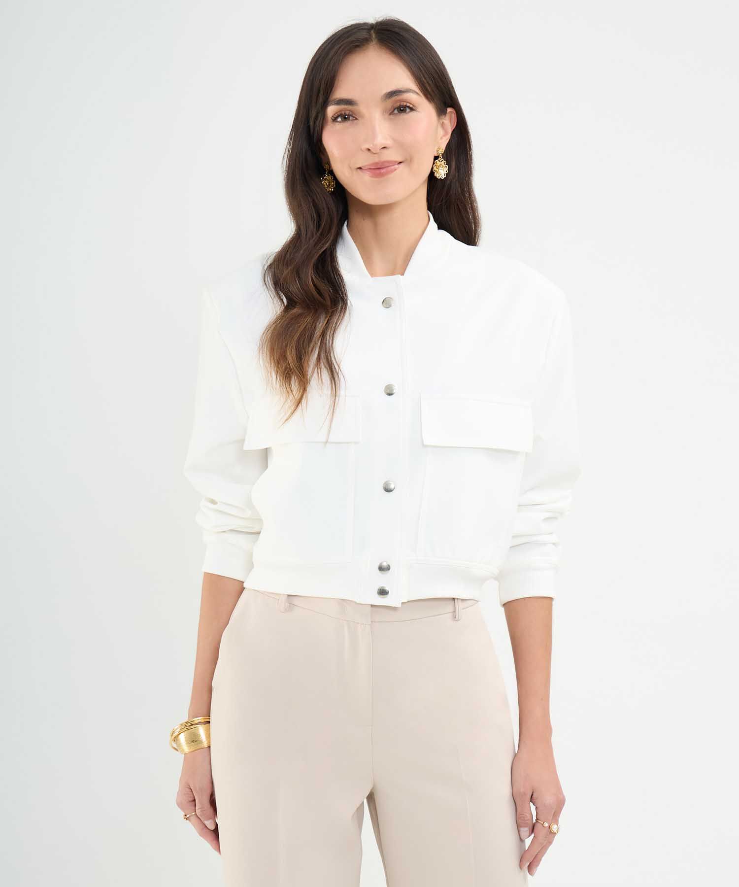 Chaqueta Bomber con Bolsillos
