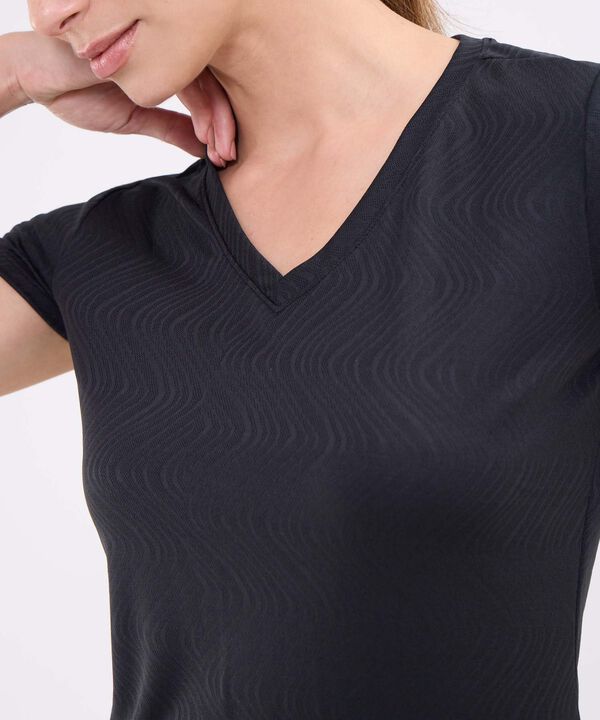Camiseta manga corta texturizada para mujer image number null