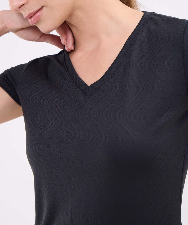 Camiseta manga corta texturizada para mujer