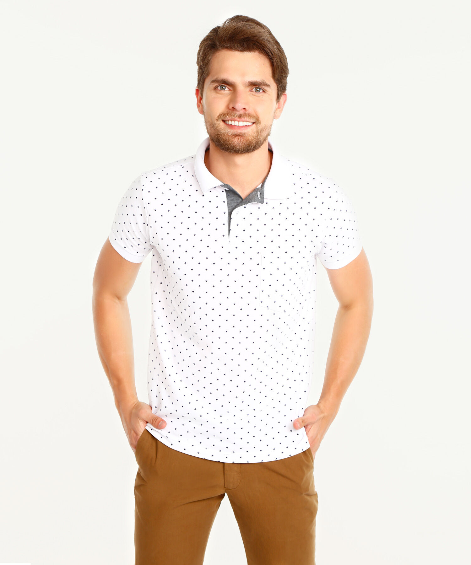 Polo Corte Slim Fit Blanco
