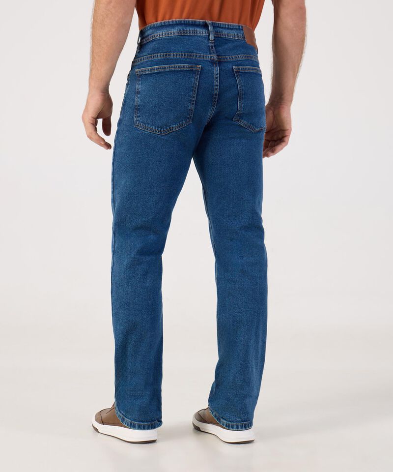 Jeans Rectos con Lavado Tradicional Hombre