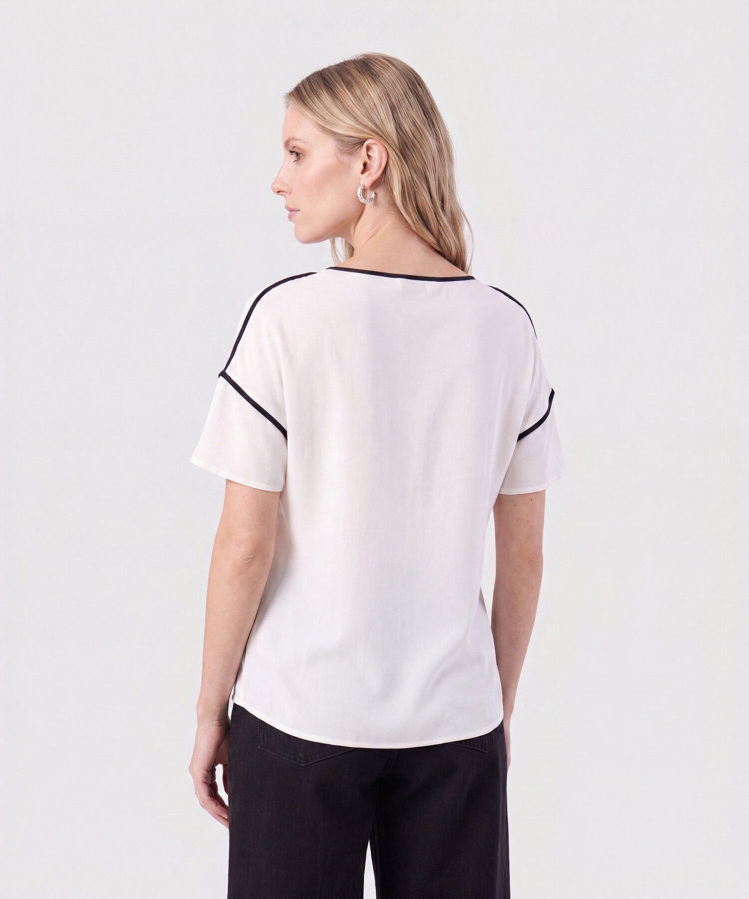 Blusa De Manga Acampanada Para Mujer