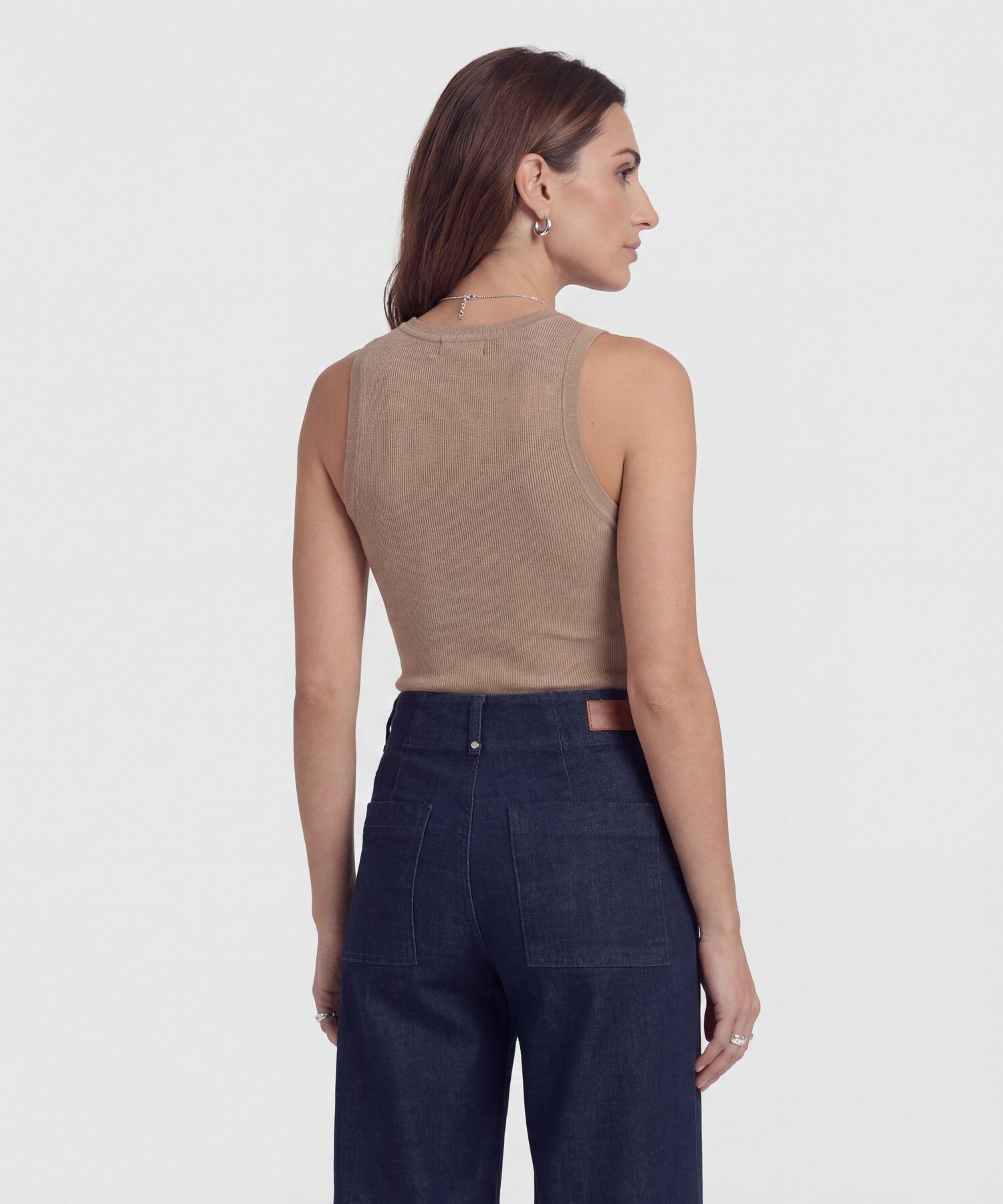 Camiseta de Punto Sin Mangas para Mujer