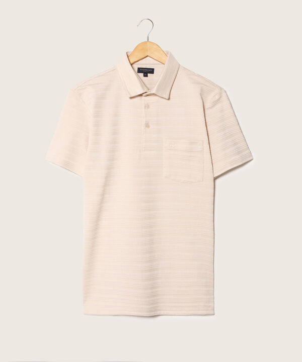 Polo Unicolor Textura, Cuello Maquina Duro Con Bolsillo Y Silueta Slim Fit