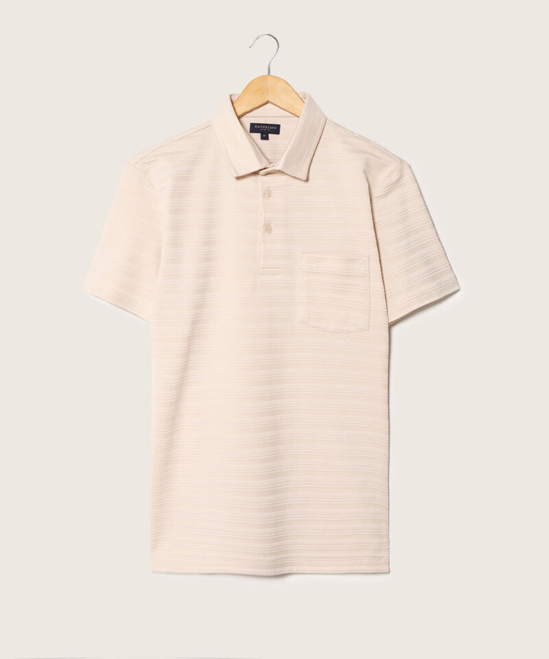 Polo Unicolor Textura, Cuello Maquina Duro Con Bolsillo Y Silueta Slim Fit