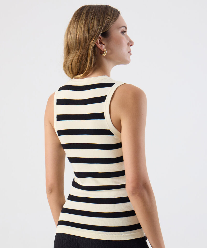 Camiseta Casual Rayas Tejido Fino Para Mujer