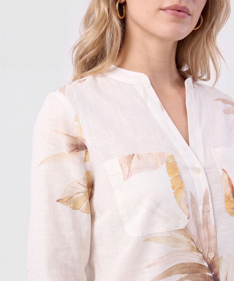 Blusa Cuello V Con Bolsillos Para Mujer