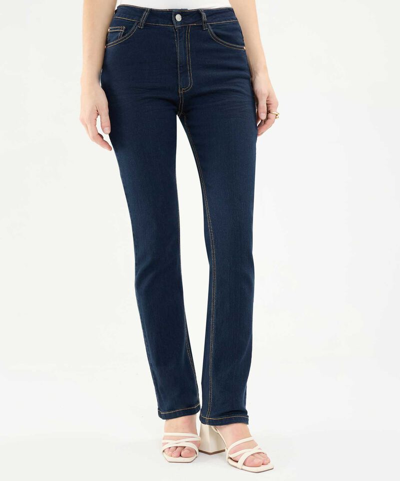Jeans Straight Tono Negro