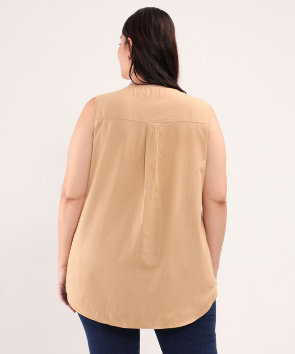 Blusa En A Unicolor Manga Sisa