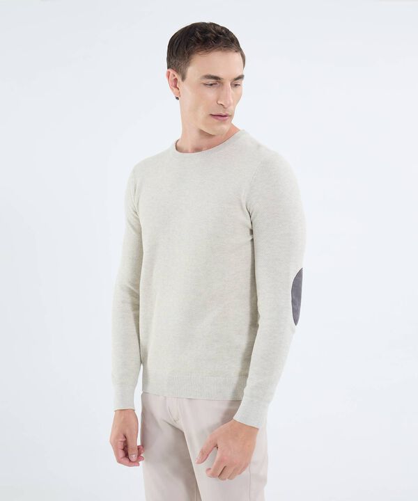 Saco Cuello Redondo Con Coderas Para Hombre image number null