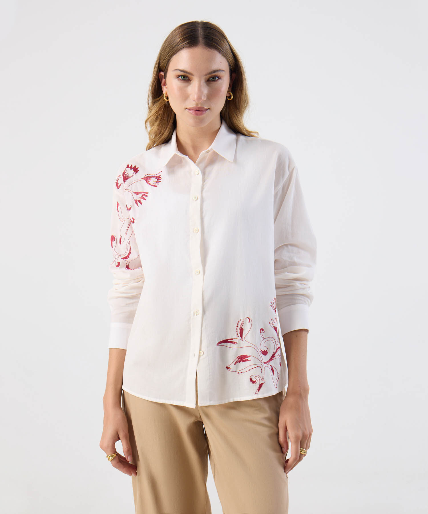 Camisa Larga Cl&aacute;sica Con Dise&ntilde;o Para Mujer