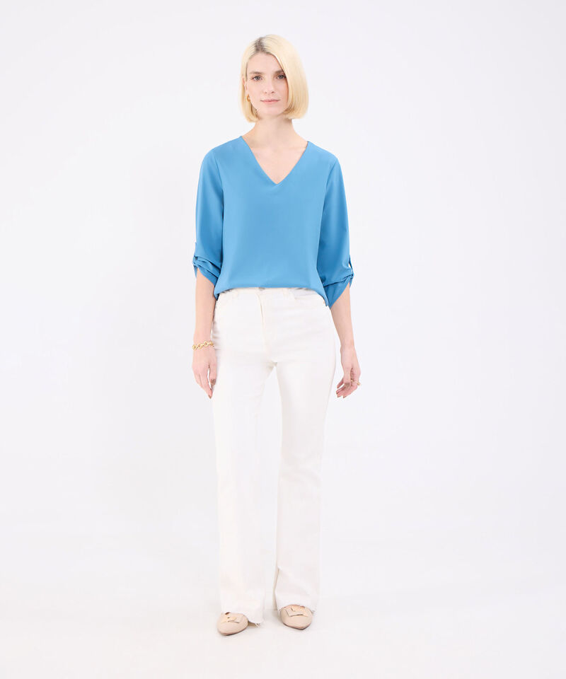 Blusa Escotada Manga ¾