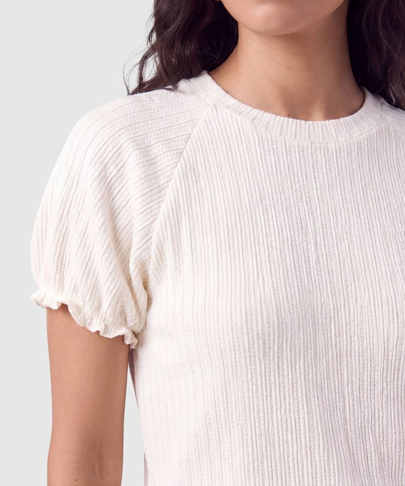 Camiseta Manga Abullonada Para Mujer