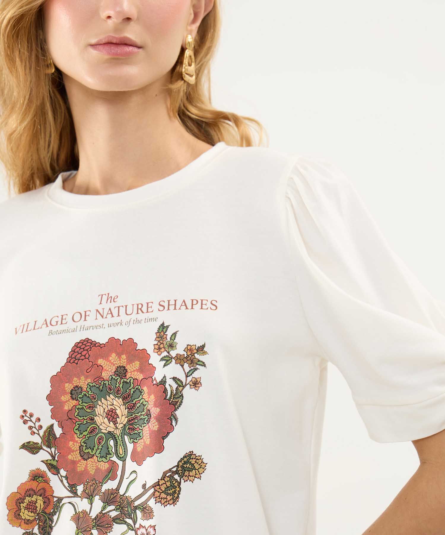 Camiseta Estampada con Ruche