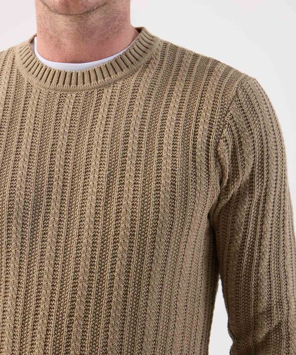 Suéter de Punto Grueso con Textura Acanalada Para Hombre image number null
