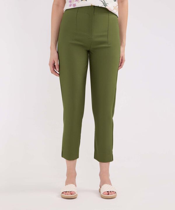Pantalon Tiro Alto Unicolor image number null