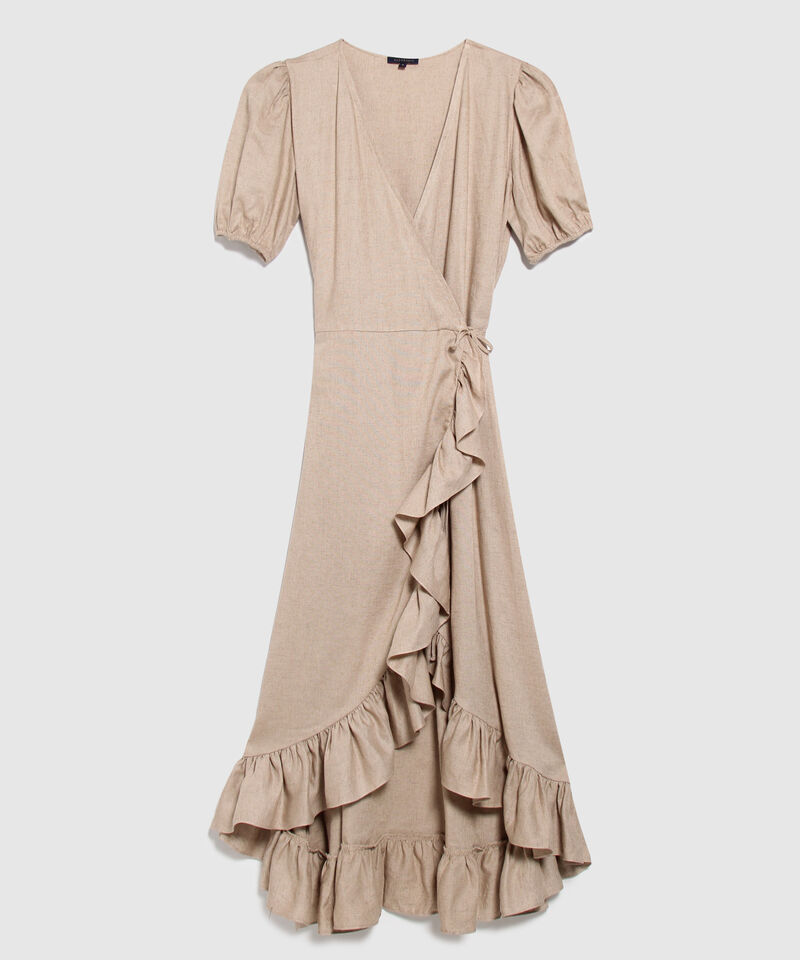 Vestido Unicolor Manga Bombacha