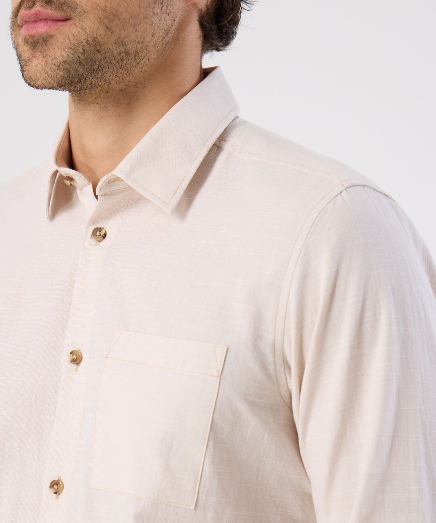 Camisa De Textura Natural Para Hombre