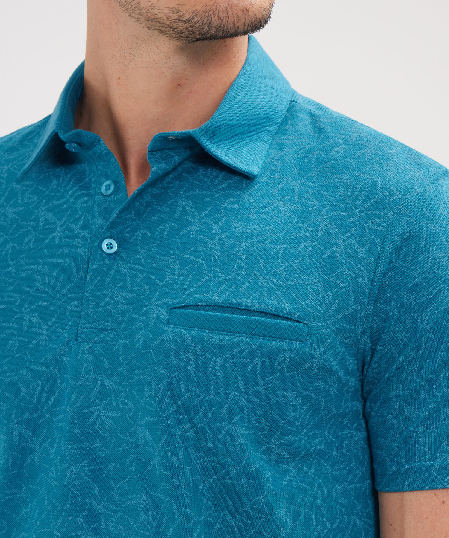 Polo Estampada Cuello Maquina