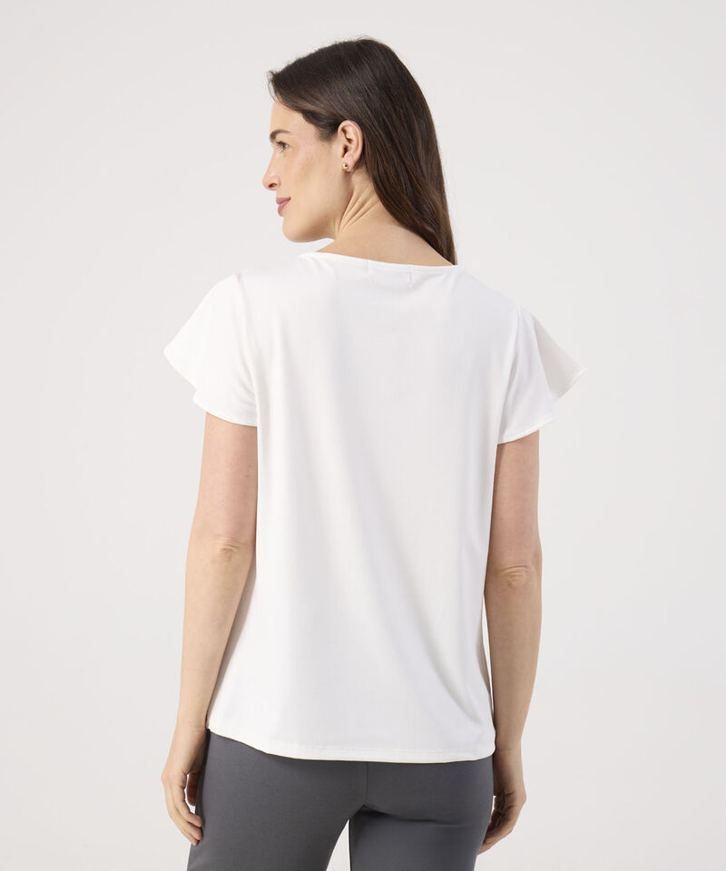 Camiseta Unicolor Con Detalle En Mangas 