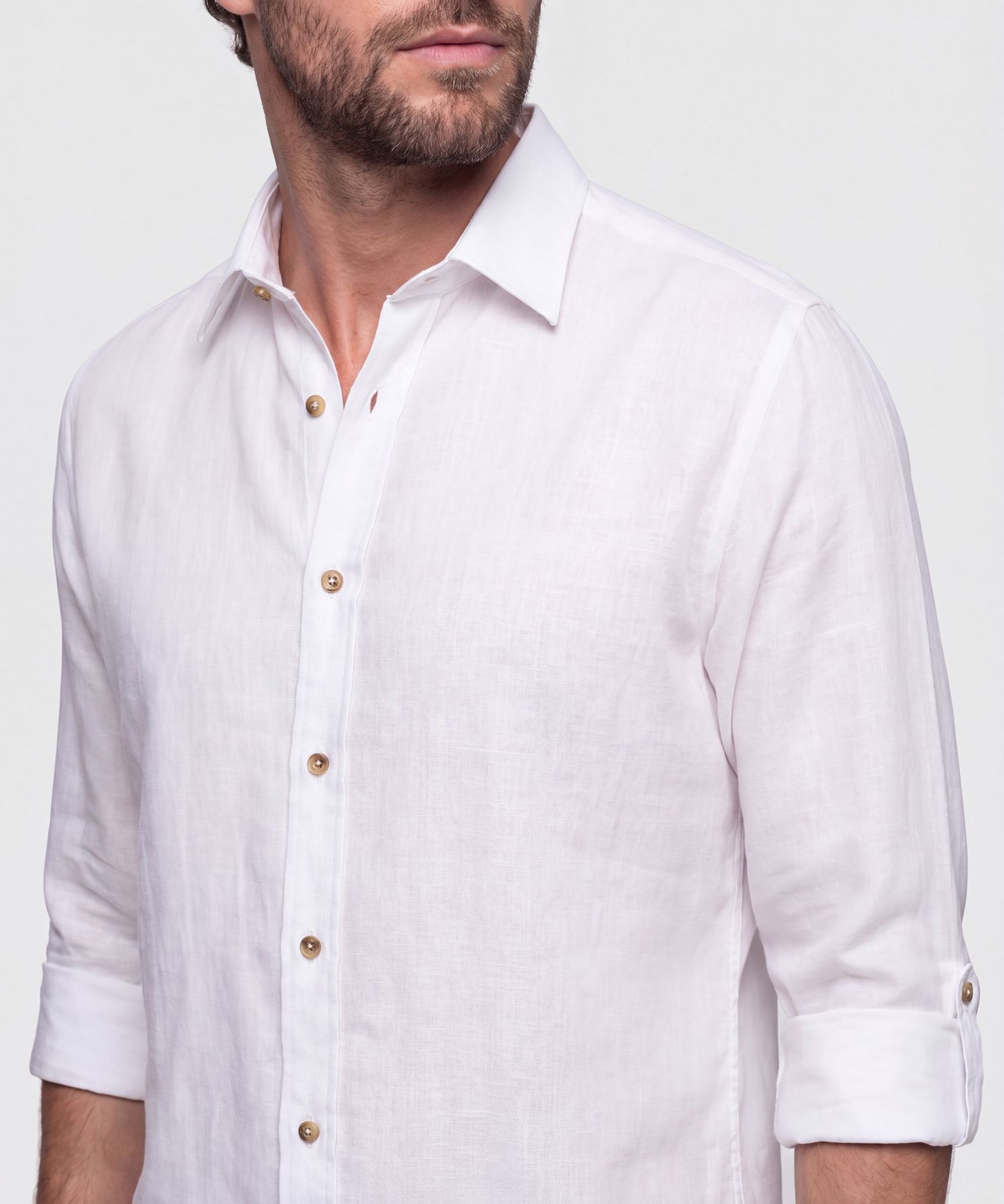 Camisa Unicolor Manga Larga para Hombre