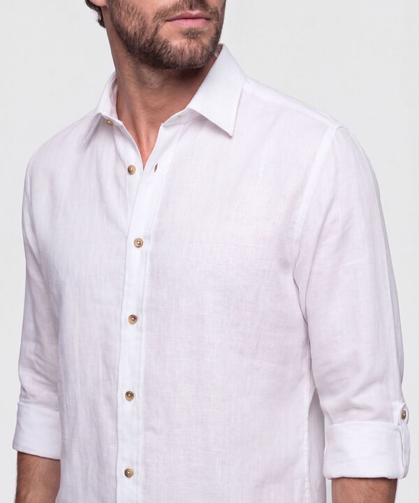 Camisa Unicolor Manga Larga para Hombre