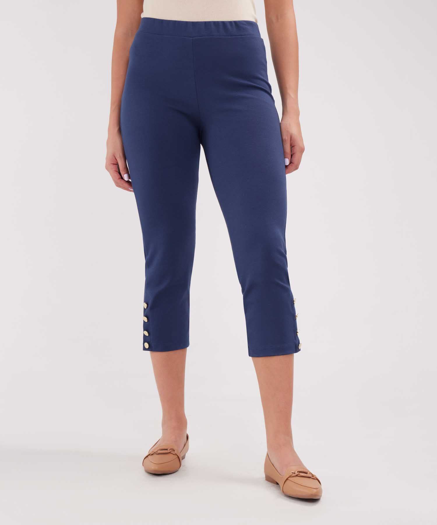 Leggins Unicolor Con Botones Decorativos