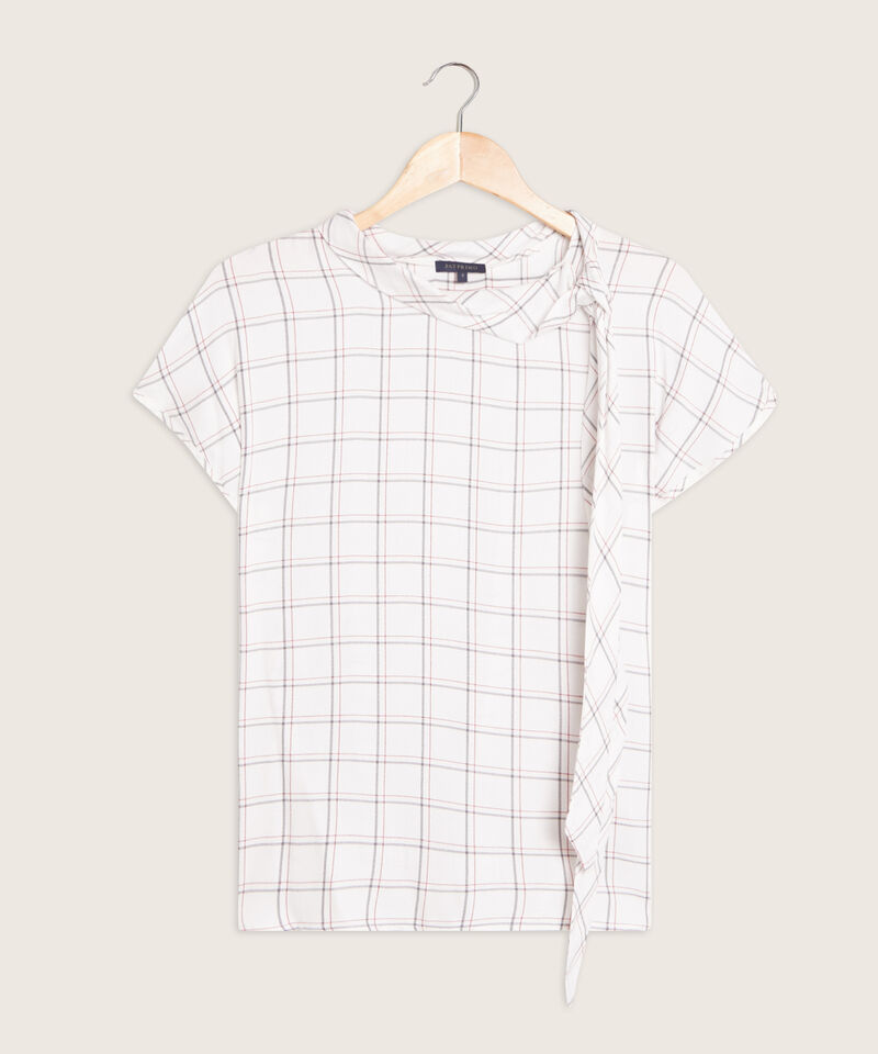 Blusa Manga Corta Con Anudado En Frente