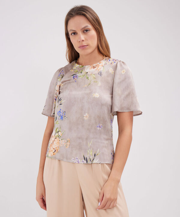 Blusa Similar Estampada Cuello Redondo image number null