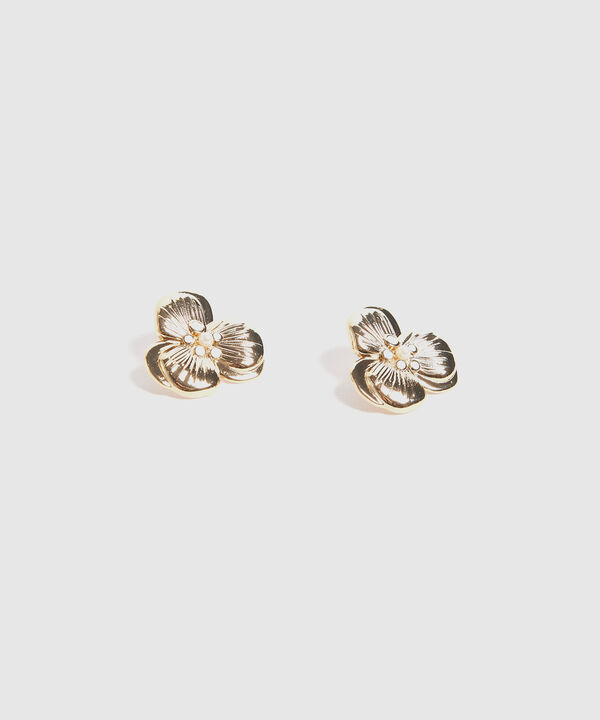 Aretes Dorados Forma de Flor image number null
