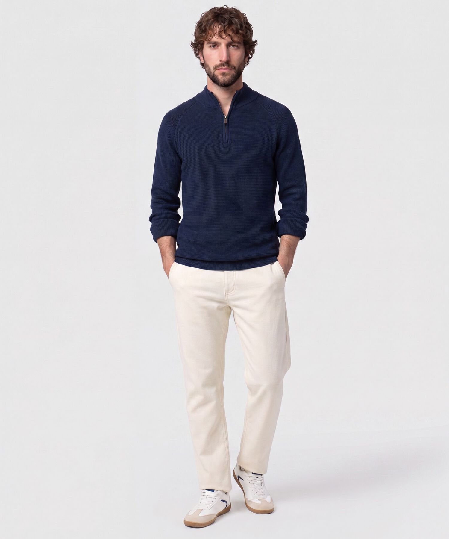 Su&eacute;ter De Hombre Con Cremallera Y Textura