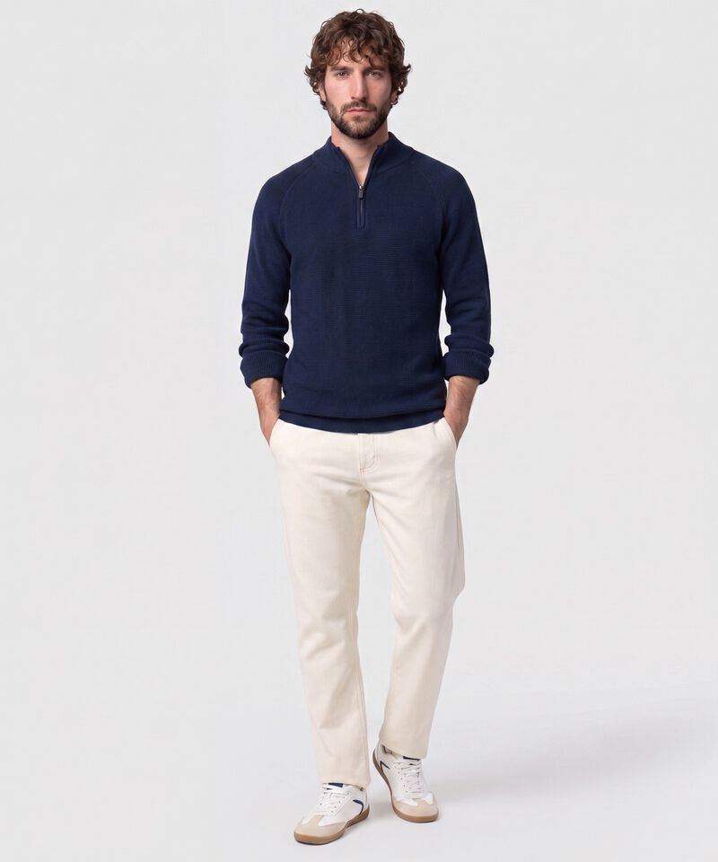 Su&eacute;ter De Hombre Con Cremallera Y Textura