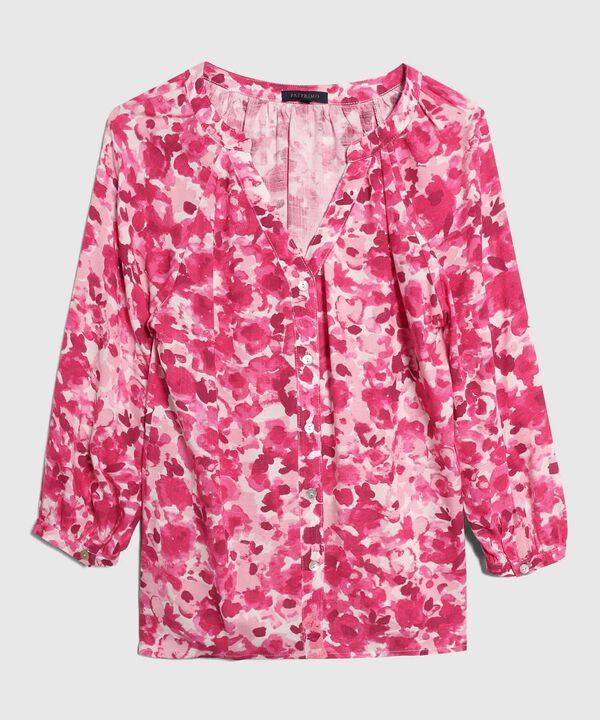 Blusa Manga Tres Cuartos Cuello Neru Estampada