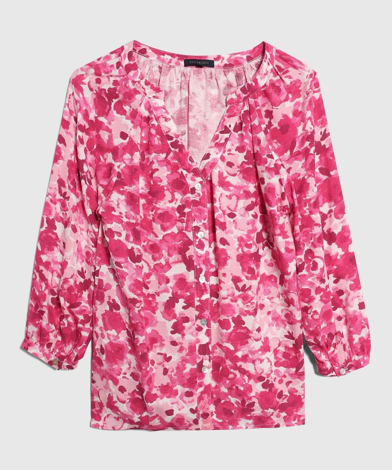 Blusa Manga Tres Cuartos Cuello Neru Estampada