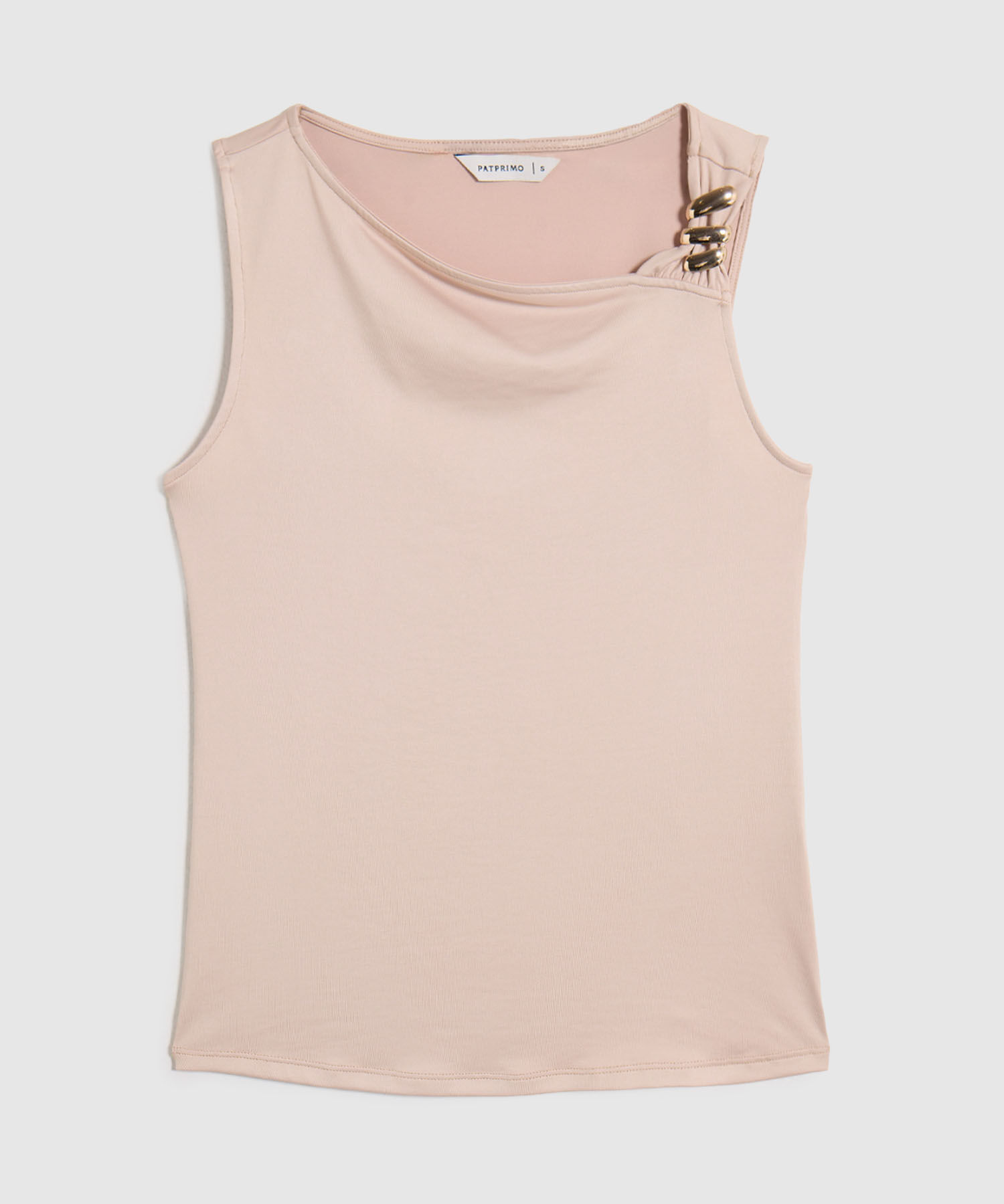 Camiseta Manga Sisa Con Detalle Met&aacute;lico Mujer