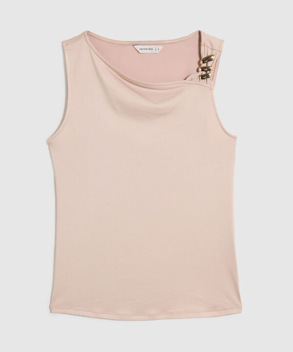 Camiseta Manga Sisa Con Detalle Met&aacute;lico Mujer