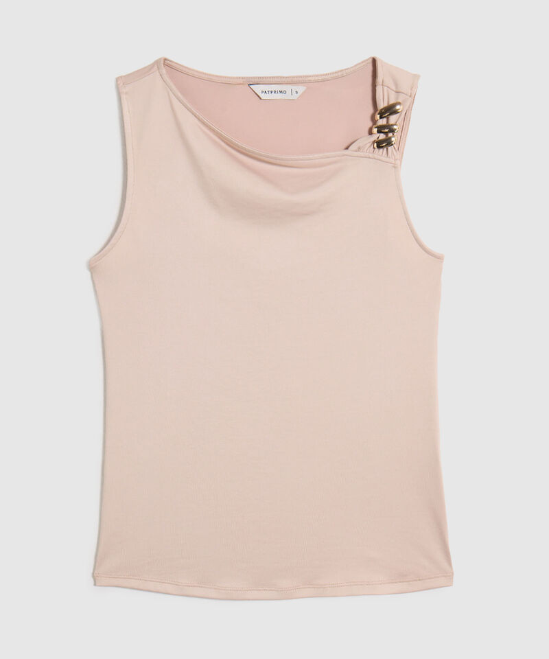 Camiseta Manga Sisa Con Detalle Met&aacute;lico Mujer