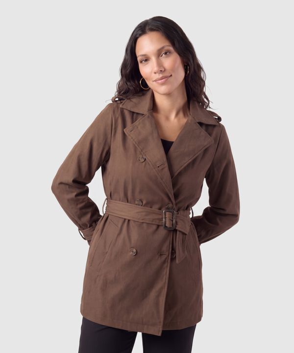 Chaqueta Cruzada Con Cintur&oacute;n Para Mujer image number null