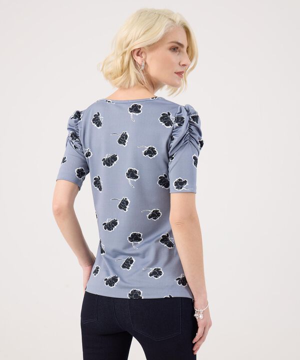 Camiseta Con Ruche Estampado Floral