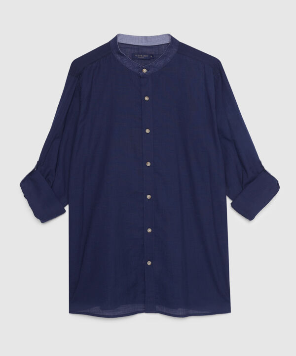 Camisa Manga Larga con Cuello Mao