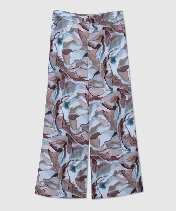 Pantalón Estampado Fluido Bota Amplia
